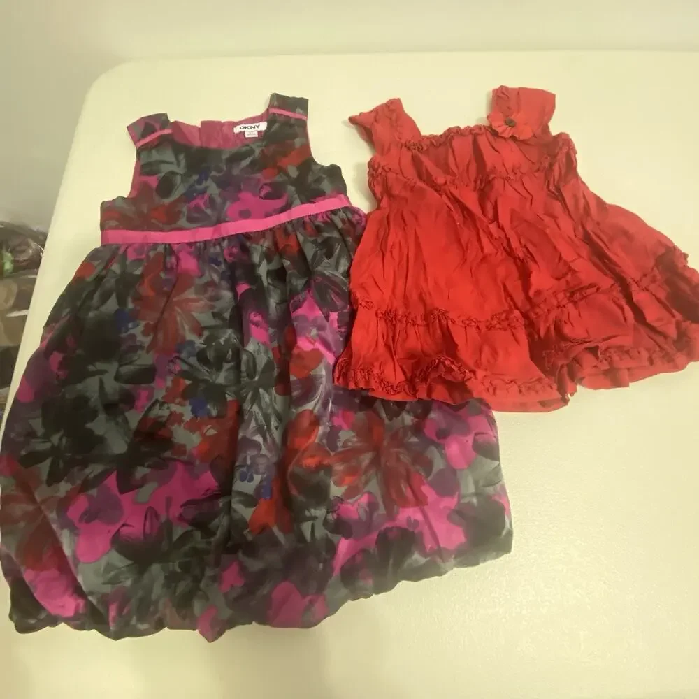 Girls Dress Sz 3-4 Toddler Gymboree DKNY Red Black Floral Holiday Christmas Lot2